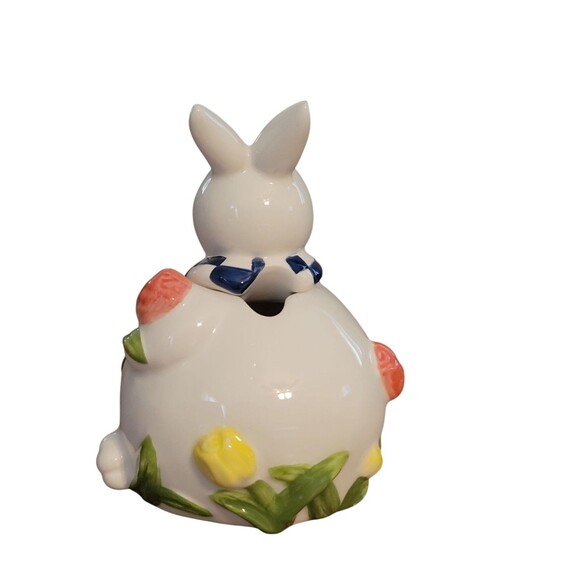 Mercuries 5 Pc Easter Bunny Tea Set Springtime Bunny Ceramic Tea Pot Sugar Cream - Picture 8 of 16